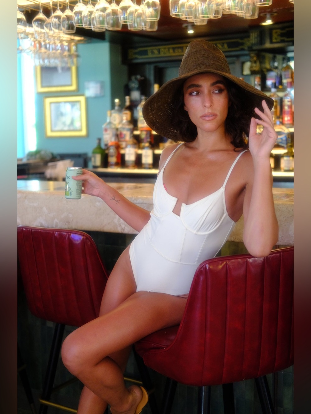 NWT Wyeth Packable Lina Waverly Wide Brim Raffia Sun Hat in Chocolate